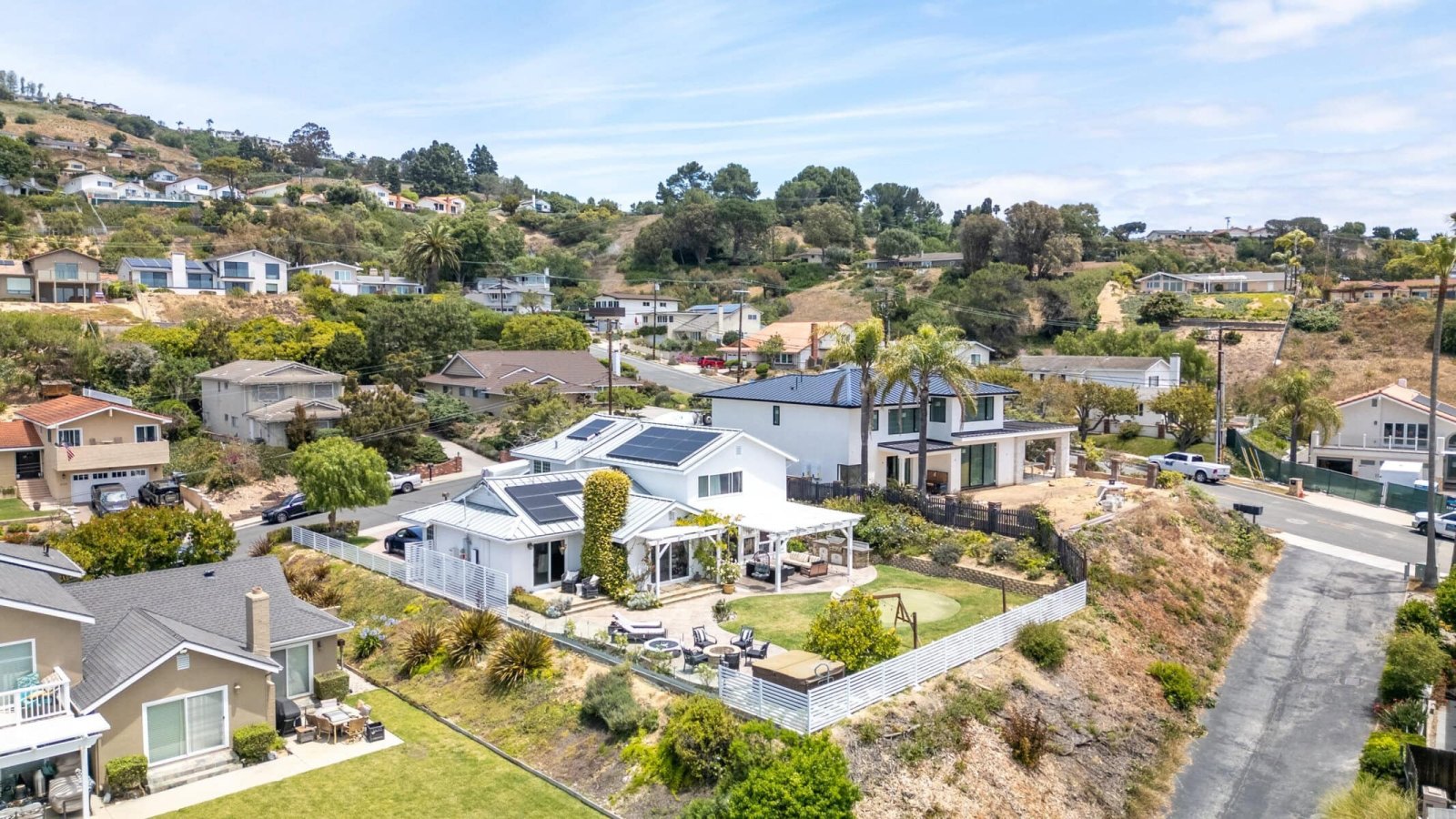 Semi-privacy aluminum fence and gate installed at a Los Angeles-area home