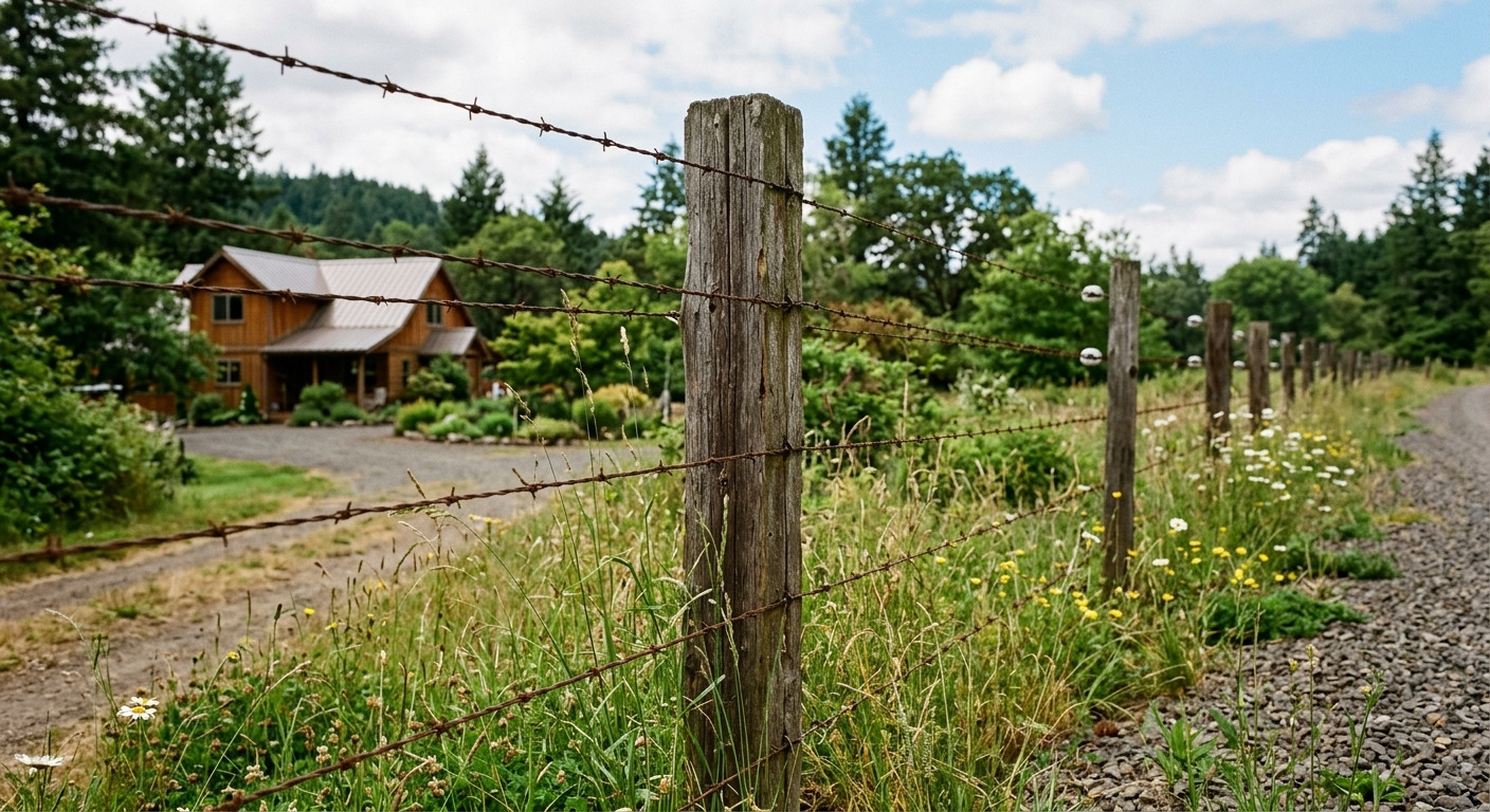Barbed Wire Fence Installation