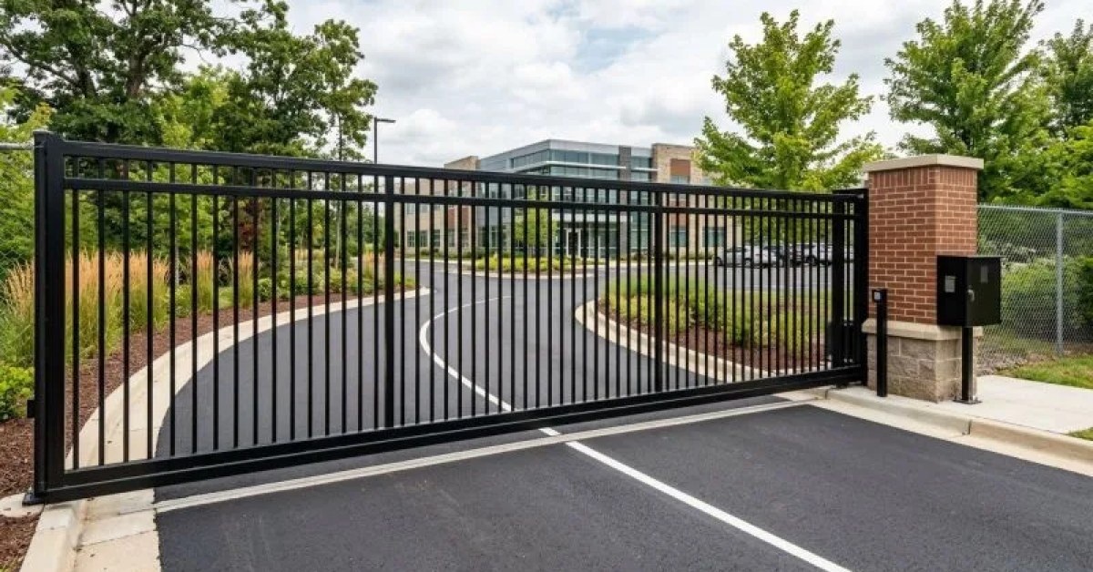 Semi-privacy aluminum fence and gate installation in Tarzana