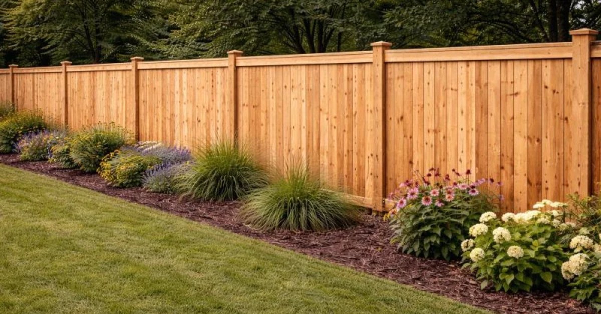 Commercial Wood Fence Installation